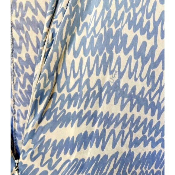 Vintage Vera for Formfit Rogers Caftan L Blue White 70s Robe Coverup Coastal - Picture 4 of 8